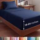 Extra Deep Twin XL Sheet Set - 3 Piece Breathable & Cooling Bed Sheets - Easily Fits 18 to 24 inch Mattress - Ultra Soft, Wrinkle & Fade Free w/ Extra Deep Pockets - Hotel Luxury Bedding - Navy Blue