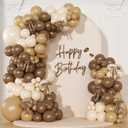 Brown Balloons Garland Arch Kit, 140Pcs Neutral Nude Begie Balloons with Bows for Coquette Martini Birthday Party Decorations Bachelorette Bridal Shower Decorations