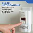 Kidde Carbon Monoxide + Explosive Gas, Natural Gas & Propane Alarm, Plug-in with 9V Battery Backup, Digital Display, 85 dB Alarm, LED Status Indicators, 3rd Edition, Manufacture Date Sep2025