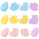 Easter Makeup Sponge Set - 12 Pcs Bunny Chick Egg Shape Makeup Blender, Soft Latex-Free Beauty Sponge for Foundation, Powder & Cream, Wet/Dry Use, Gentle Easter Presents for Women & Makeup Lovers