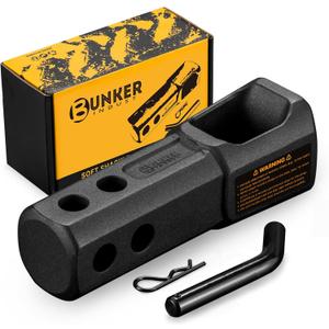 BUNKER INDUST Soft Shackle Hitch Receiver 2 Inch, 22,000Lbs WLL Aluminum Hitch Mount with Locking Pin, 1.57"-Wide Opening for Most Soft Shackles,Towing Accessories for Off-Road Vehicle Recovery