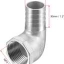 uxcell 304 Stainless Steel Hose Barb Fitting Elbow, 25mm Barbed x 1" NPT Female Pipe Connector Adapter for Water Fuel Air