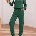 BTFBM Women's 2 Piece Tracksuit Spring Outfits 2026 Long Sleeve Half Zip Sweatshirt Sweatpants Lounge Set Sweatsuits (XL)