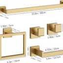 10-Piece Brushed Gold Bathroom Accessories Set 23.6" Towel Bar, Towel Ring, Toilet Paper Holder & Hooks, Wall Mounted Bathroom Hardware, Rust & Corrosion-Resistant, Ideal for Modern Bathrooms