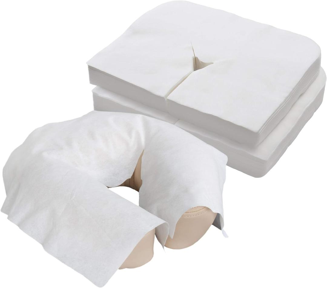 EarthLite Disposable Face Cradle Covers  Medical-Grade, Ultra Soft, Luxurious, Non-Sticking Massage Headrest Covers for Massage Tables & Massage Chairs (100)