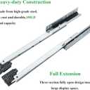6 Pair 16 Inch (400mm) Soft Close Bottom Mount Undermount Drawer Slides | Full Extension,Heavy Duty Construction,Concealed Drawer Glides,100LB Load Capacity,Including 3D Locking Device