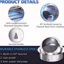 8 inch Vent Round Cover,Puunkeey 304 Stainless SteelWall Round Vent Hole Ventilating Cover, AirVentilation and Exhaust Wall Vent Outlet Hood,HVAC Ducting Vent Cover.