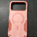 Goton for iPhone 17 Pro Max Case with Privacy Tempered Glass Screen Protector & Camera Lens Protector, Compatible with MagSafe, Invisible Kickstand, Shockproof Phone Cover, Pink 