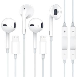 Apple Earbuds with Lightning Connector, 2Pack [Apple MFi Certified] iPhone Wired Earphones with Microphone Volume Control Music and Calling Headphones for iPhone 14/13/12/11/SE/X/XR/XS