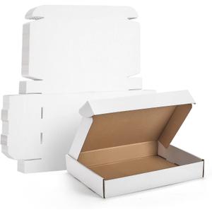 WIFTREY 20 Pack 12x9x2 Shipping Boxes, White 12 x 9 x 2 Corrugated Cardboard Box for Packaging Small Business, Moving, Literature Mailing