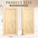 Cinnvoice 2 Pcs 14.5'' W x 29'' H Unfinished Pine Kitchen Cabinet Door Replacement with 4 Pcs Cabinet Hinges Wood Shaker Door Front Replacement for Kitchen, Bathroom, Vanity