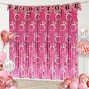Pack of 2 Bachelorette Party Decorations, 2 Pcs Diamond Ring Pink Backdrops Foil Fringe Curtain Tinsel Streamers for Bachelor Proposal Engagement Wedding Shower Bride Party Supplies