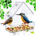 Window Bird Feeder – Clear Acrylic Bird House with Heavy-Duty Suction Cups, Large Seed Tray, Weatherproof Wild Bird Feeder, Easy Clean Design