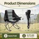Oversized Rocking Camping Chair, Folding Rocking Chair, Black, 28 inches x 35.5 inches x 40.2 inches