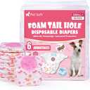 Pet Soft Disposable Dog Diapers - Female Dog Diapers with Adjustable Foam Tail Hole, Ultra Protection Puppy & Cat Diapers Wetness Indicator for Dogs in Heat or Incontinence,50pcs (S+,Red)