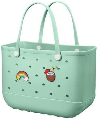 Baonat Beach Bag Rubber Tote Bag - Waterproof Travel Bag for Women Washable Tote Bag Handbag for Sports Beach Market Pool