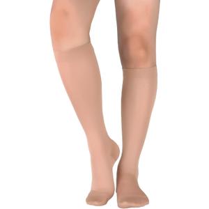 +MD 15-20 mmHg Medical Compression Socks for Men/Women, Lightweight Opaque Knee High Support Stockings-Varicose Vein Swelling (Large, Beige)
