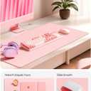 YSAGi Leather Desk Protector, Office Mat, Large Mouse Mat, Non-Slip PU Leather Blotter, Laptop Desk Pad, Waterproof Writing Pad for Office and Home (Light Pink, 31.5" x 15.8")