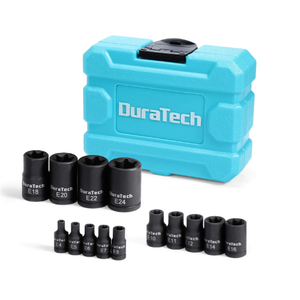 DURATECH 14-Piece External Star Impact Socket Set with Storage Case, E4 to E24, Cr-V Steel