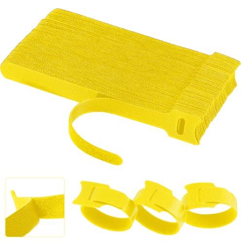 California JOS 60 PCS 6 Inches Reusable Cable Ties, Adjustable Cord Straps, Cable Organizer, Cord Wrap and Hook Loop Cords Management -yellow