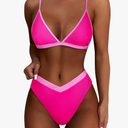 SUUKSESS Women Triangle High Cut Bikini Sets Sexy High Waisted 2 Piece Swimsuit Size S