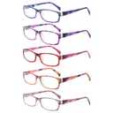 Kerecsen 5 Pack Reading Glasses Blue Light Blocking Men Women Stylish Pattern Eyeglasses 
+3