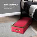 2 x ZOBER Underbed Christmas Ornament Storage Box - Stores 64 3" Ornaments, With Dividers - Tear Proof 600D Oxford Fabric, Ornament Organizer Storage Box, Durable Christmas Containers Holder - Red