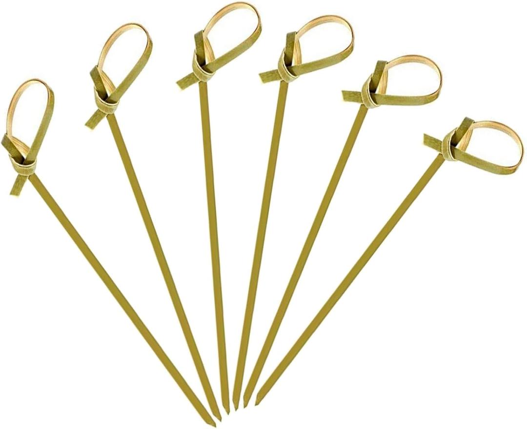 400 PCS Fancy Cocktail Picks, PEOUWNES Toothpicks for Appetizers, 4.7 Inch Bamboo Cocktail Sticks Skewers, Colorful Pearl Mini Food Picks for Drinks, Fruit,Charcuterie, Sandwich, Wedding, Party