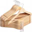 StorageWorks Wooden Hangers 20 Pack, Wood Coat Hangers for Closet, Heavy Duty Clothes Hangers for Suits, Shirts, Pants, Jackets, Natural Wood Color