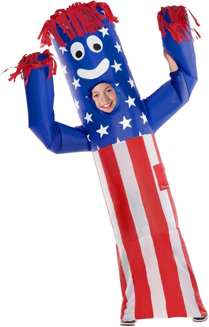 Morph Wacky Waving Kids Inflatable Tube Guy, 4th of July Costume, Kids Inflatable Costume