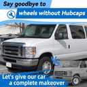 F8UZ-1130-AA Hubcaps Wheel Covers Compatible with Ford E-150(1998-2014)/E-250(1998-2014)/E-350(1998-2019,2021-2024)/E-450(1999-2019,2023) 16" Hubcaps/Wheel Covers Set Silver (Set of 4) F8UZ1130AA