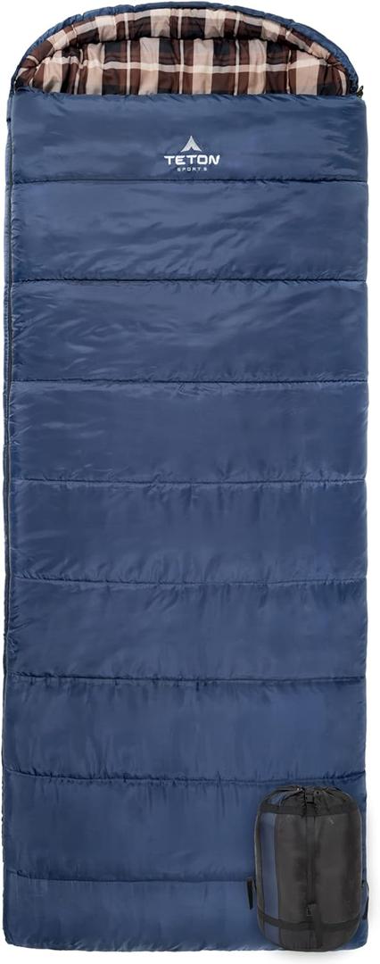 TETON Celsius XL, -25F, 20F, 0F Degree Sleeping Bags, All Weather Warm Sleeping Bag for Adults and Kids, Camping Season, Compression Sack Included (Blue (left zip))