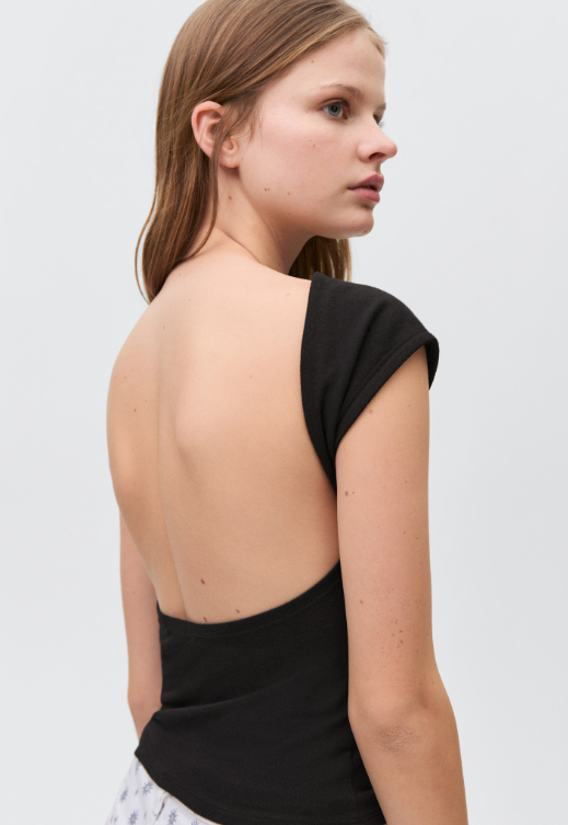Black Top With Open Back S