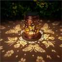 Butterfly Solar Lanterns Outdoor Waterproof Rose Garden Decor Gifts for Women Mom Grandma Hanging Solar Lights Metal Solar Decoration Outside for Yard,Patio,Backyard,Porch