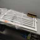 BABELIO Baby Gate for Doorways and Stairs, 26-31" Pet Gate with Wide Walk Thru Door and Lock Indicator, No Drill Pressure Mounted Safety Gate with Double Lock and Self-Closing, White