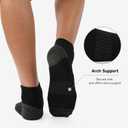 BAMBOO COOL Men's Ankle Socks Athletic Low Cut Cushioned Moisture Wicking, Running Socks Arch Support Breathable, 6 Pack (Black, L)