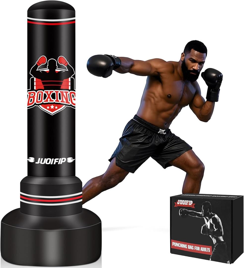 Upgraded Heavy Freestanding Punching Bag for Adults Teens, 70 Standing Punching Bag Kicking Bag Heavy Bag, Women Men Kickboxing Bags for Training MMA Fitness Home Gym