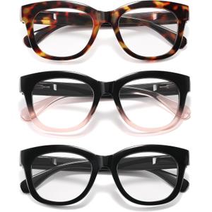 Reading Glasses for Women - Oprah Blue Light Reading Glasses with Spring Hinge, Anti-Glare/Eyestrain Computer Readers (Multi-01)