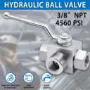 TieMin Hydraulic High Pressure Ball Valve 3 Way 3/8"NPT 4568 PSI (315bar) KHB3K Shut-Off Hydraulic Valve