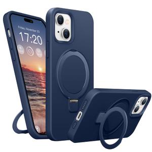 BENTIACC Liquid Silicone Magnetic Case for iPhone 13/14, Dark Blue
