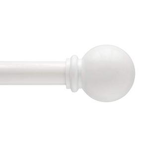 Kenney Chelsea Ball End Window Curtain Rod, Adjustable Curtain Rod for Windows 28 to 48 Inches, Extendable Curtain Rod Set, White Curtain Rod