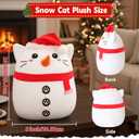 Christmas Snowman Cat Stuffed Animal Plush Toys, Cute Christmas Stuffed Snowman Kitty Toy Gifts for Kids Girls Baby, Holiday Winter Kitten Plushies Gifts and Xmas Party Decorations