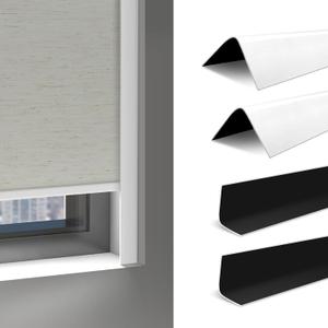 HeyBlinds 100% Blackout Light Blockers for Window Shades and Blinds, PVC Side Tracks Blocking Light Along Two Sides of Blackout Shades, Light Blocking Strips for Bedroom Nursery, White, 57'', 4pcs, 1.3"W x 57"H