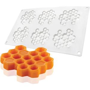 Silicone Honeycomb Molds 3D Honeycomb Bees Lace Mat Fondant Mold Lace Pad Baking Cake Chocolate Candy Mold for Cupcake Decorating Tools Kitchen (Honeycomb_11.84 x 6.92 x 0.36 inches)