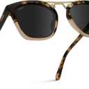 WearMe Pro WMP Eyewear - Women's Oversized Polarized Sunglasses: Square Vintage Style with Metal Double-Bar Bridge (Brown)