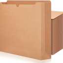 Zhehao 100 Pcs File Jackets Reinforced Straight Cut Tab Pocket Folders 2 Inch Expandable File Folder Expanding Paper Organizer with Tabs Expansion Pocket, Letter Size(Kraft Paper Color,Classic Style) (Count Undetermined)