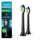 Philips Sonicare W DiamondClean - Genuine Replacement Electric Toothbrush Heads, Black, 2 Pack, HX6062/95