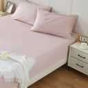 Homiest Dusty Pink Cotton Fitted Sheet & Pillowcase Set, Twin XL 400TC