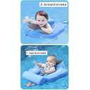 Mambobaby Float with Canopy Size Improved Non Inflatable Infant Baby Pool Float Smart Mambo Float Swim Trainer Add Tail Baby Swim Float Mambo Baby Float Solid Air Free Water Waist Swimming Ring (Sealion Blue)