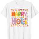 Happy Holi Colorful India Hindu Celebrating Holi T-Shirt, Medium